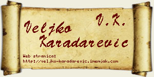 Veljko Karadarević vizit kartica